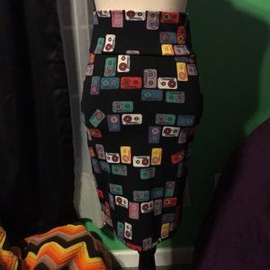 Lularoe cassette tape Cassie pencil skirt